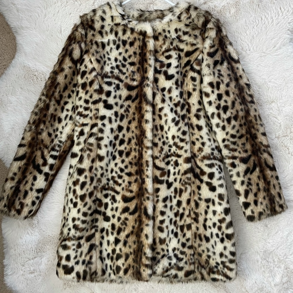 Faux Fur Leopard Coat